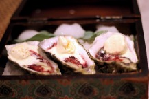 French oysters with kokum nectar and Indian mustard ice cream Gaggan, Bangkok